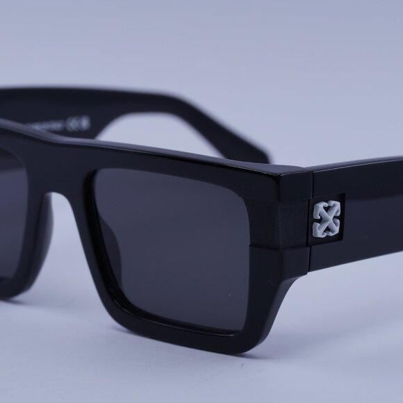 Off-White OERI149 CHESTER 1007 Sunglasses Black Square Frame, Dark Grey Lenses - Picture 8 of 10